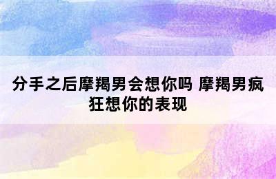 分手之后摩羯男会想你吗 摩羯男疯狂想你的表现